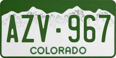 CO license plate AZV967