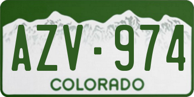 CO license plate AZV974