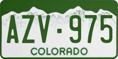 CO license plate AZV975