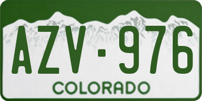 CO license plate AZV976