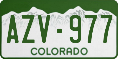 CO license plate AZV977