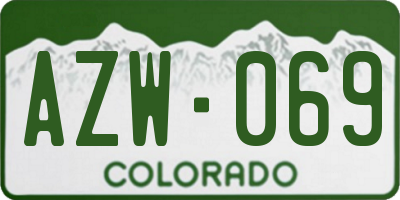 CO license plate AZW069