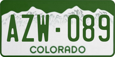 CO license plate AZW089