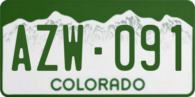 CO license plate AZW091