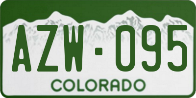 CO license plate AZW095