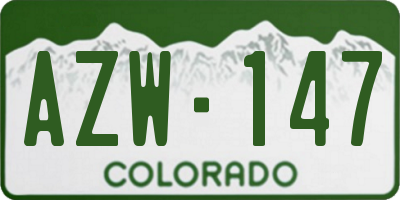 CO license plate AZW147