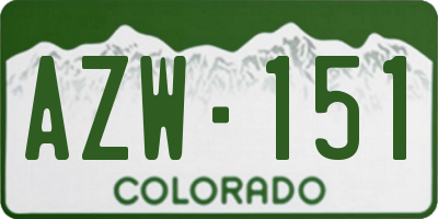 CO license plate AZW151