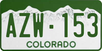 CO license plate AZW153