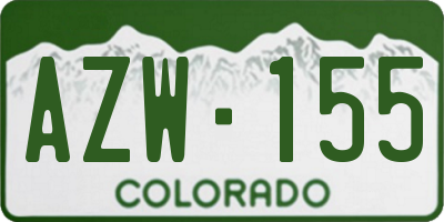 CO license plate AZW155