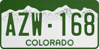 CO license plate AZW168