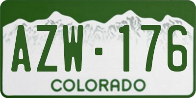 CO license plate AZW176