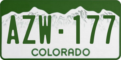 CO license plate AZW177