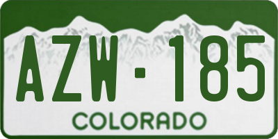 CO license plate AZW185