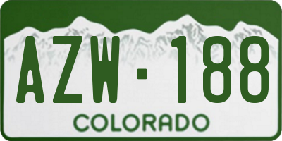 CO license plate AZW188