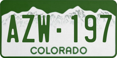 CO license plate AZW197