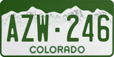 CO license plate AZW246
