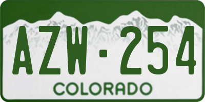 CO license plate AZW254