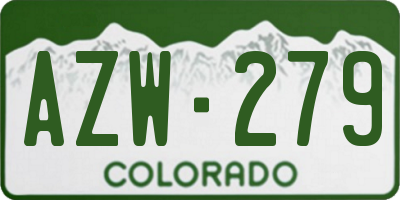 CO license plate AZW279