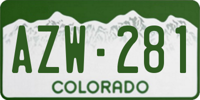 CO license plate AZW281