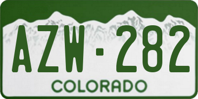 CO license plate AZW282