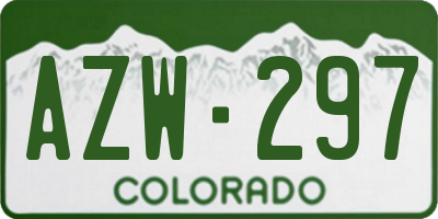 CO license plate AZW297