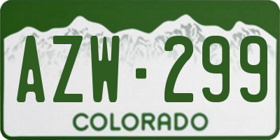 CO license plate AZW299