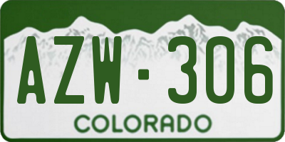 CO license plate AZW306