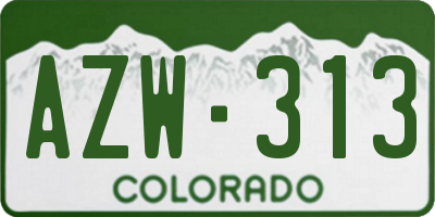 CO license plate AZW313