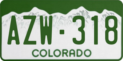 CO license plate AZW318