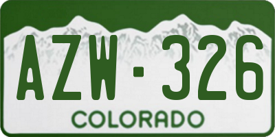 CO license plate AZW326