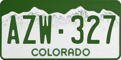 CO license plate AZW327