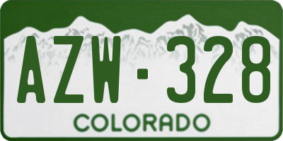 CO license plate AZW328