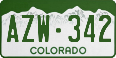 CO license plate AZW342