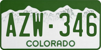 CO license plate AZW346