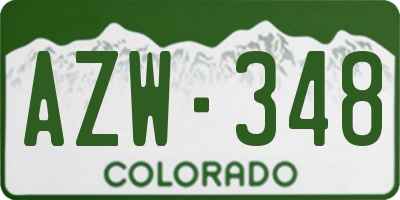 CO license plate AZW348