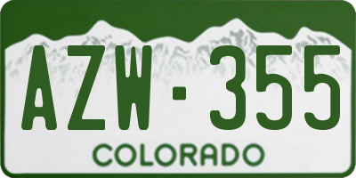 CO license plate AZW355