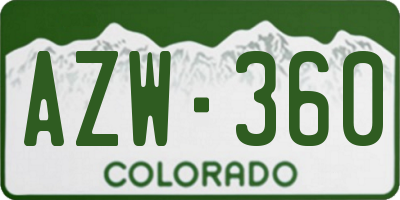 CO license plate AZW360