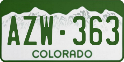 CO license plate AZW363