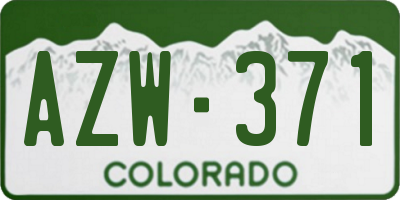 CO license plate AZW371