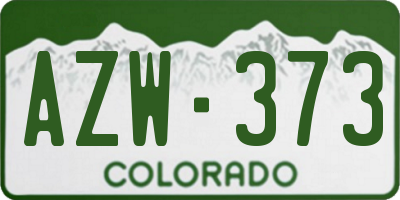 CO license plate AZW373