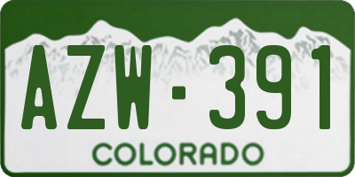 CO license plate AZW391