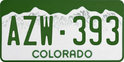 CO license plate AZW393