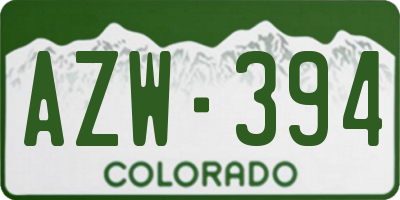 CO license plate AZW394