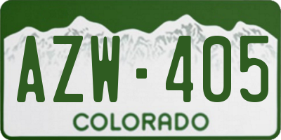 CO license plate AZW405