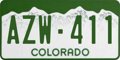 CO license plate AZW411