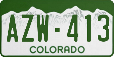 CO license plate AZW413