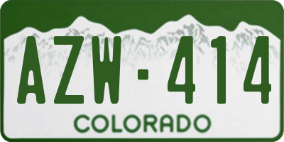 CO license plate AZW414