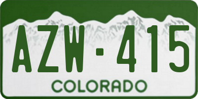 CO license plate AZW415