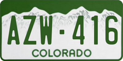 CO license plate AZW416