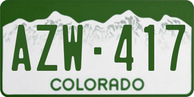 CO license plate AZW417